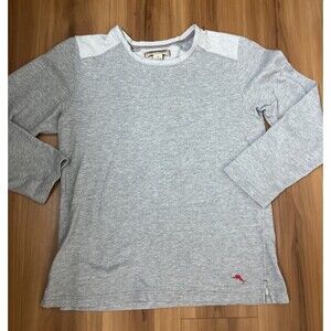 TOMMY BAHAMA Men's Sweatshirt Fleece Lined Pullover Lounge Casual Grey Large